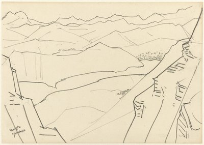 Schets van een berglandschap Monte Generoso door Jan Toorop