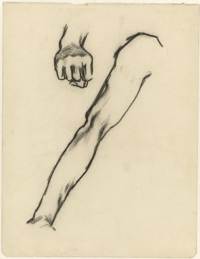 Studieblad met arm en hand door Jan Toorop