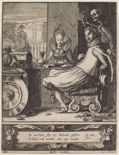 De dood die een paar verrast, c.1618-20 (ets  gravure) door Jan Van de II Velde