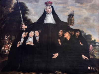 Jan Verhoeven (actief 1642-1676 ) Heilige Begga als beschermvrouw van begijnen en beggaarden Begijnhofkerk Mechelen 19-08-2023 door Jan Verhoeven