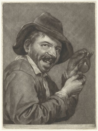 Man met een leeg glas door Jan Verkolje (I)