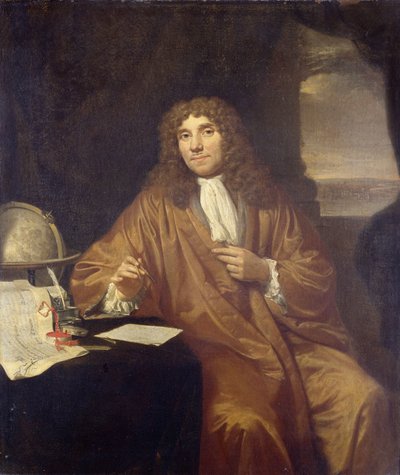 Portret van Anthonie van Leeuwenhoek, natuurfilosoof en zoöloog in Delft door Jan Verkolje (I)