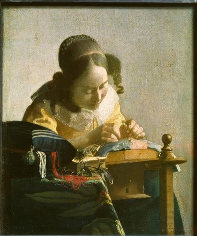 De kantwerkster door Jan Vermeer van Delft