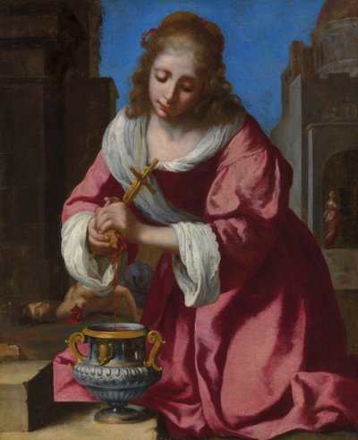 Sint Praxedis door Jan Vermeer van Delft