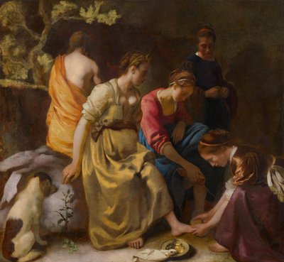 Diana en haar metgezellen, ca. 1654 door Jan Vermeer van Delft