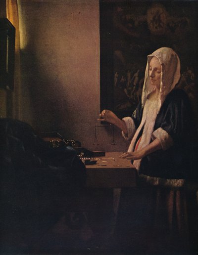Vrouw met een balans, c1664 door Jan Vermeer van Delft
