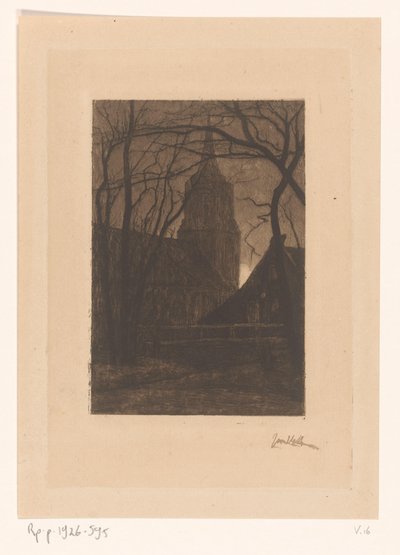 Kerk te Laren door Jan Veth (signed by artist)