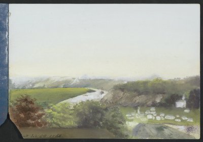 Berglandschap met een rivier door Jan Veth