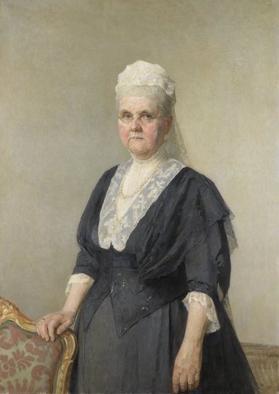 Koningin Emma, prinses van Waldeck-Pyrmont. Weduwe van koning Willem III door Jan Veth