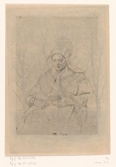Lezende boerin door Jan Veth