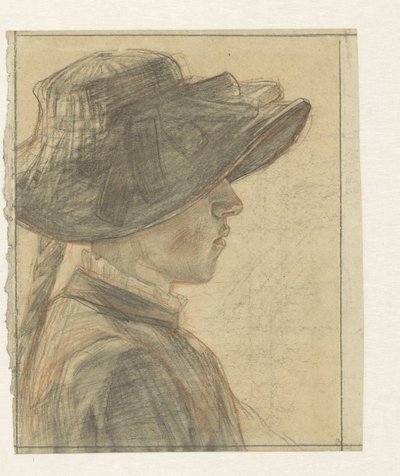 Portret van mejuffrouw A.C.E. Veth, zuster van de tekenaar door Jan Veth