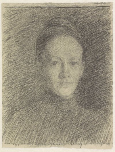 Portret van mejuffrouw C.J. Veth door Jan Veth