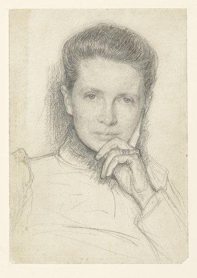 Studie voor het portret van mevrouw K.C. Boxman-Winkler door Jan Veth