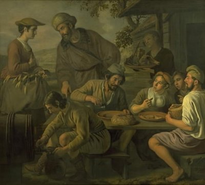 Boaz en Ruth door Jan Victors