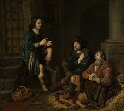 Jozef verklaart de dromen van de bakker en de schenker door Jan Victors