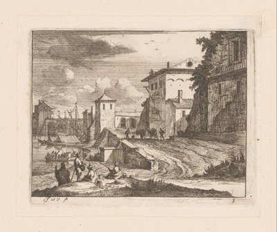 Kades van een Italiaanse haven door Jan Vincentsz. van der Vinne