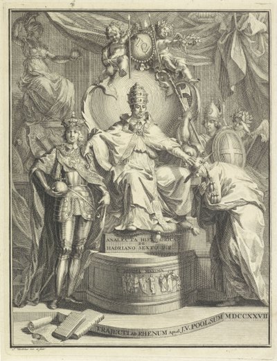 Tronende paus Adrianus VI door Jan Wandelaar