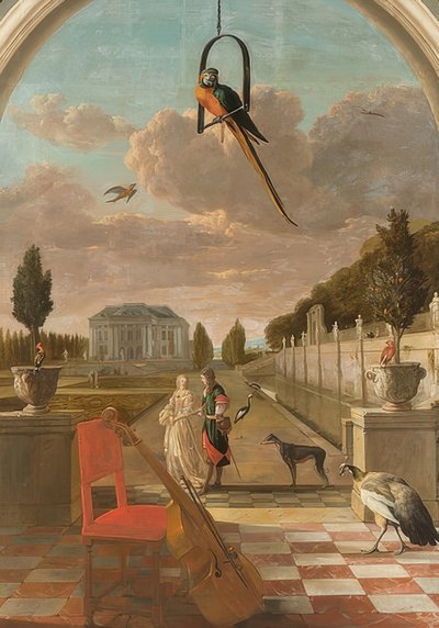 Park met landhuis door Jan Baptist Weenix