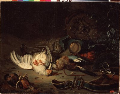 Jachttrofeeën door Jan Baptist Weenix