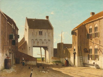 Stadspoort in Leerdam door Jan Weissenbruch