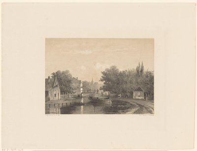Dorpsgezicht met rivier door Jan Weissenbruch