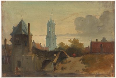 Gezicht op Delft door Jan Weissenbruch