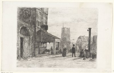 Gezicht op de Sint-Martinuskerk te Woudrichem door Jan Weissenbruch