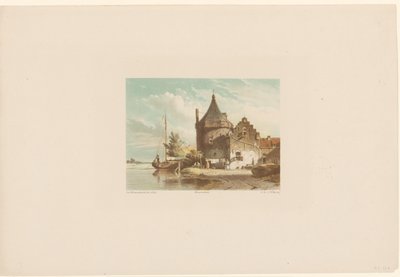 Gezicht op de Waltoren te Culemborg door Jan Weissenbruch