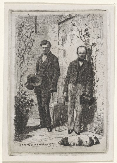 Zelfportret met Frederik Hendrik Weissenbruch door Jan Weissenbruch