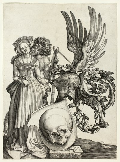 Wapenschild met schedel door Jan Wierix