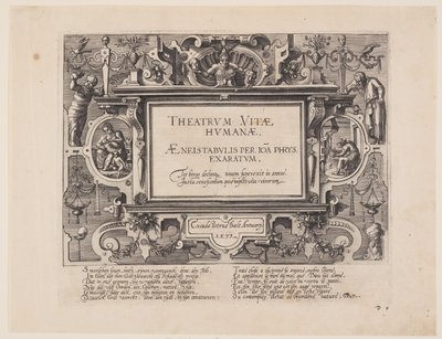 Frontispice, uit Theatrum Vitae Humanae (De tijdperken van de mens) door Jan Wierix
