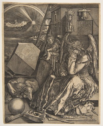 Melencolia I kopie, 1602 door Jan Wierix