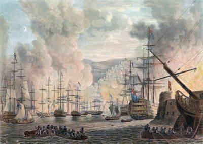 Het Bombardement van Algiers door Jan Willem (after) Pieneman
