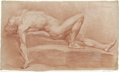 Op de rug liggend mannelijk naakt door Jan Willem Pieneman
