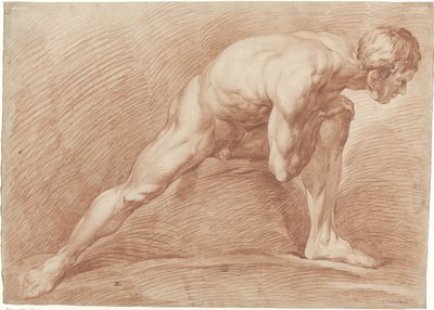 Staand mannelijk naakt, in spreidstand door Jan Willem Pieneman