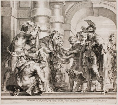 Melchizedek biedt Abraham brood en wijn aan door Jan Witdoeck