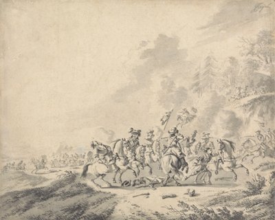 Een Cavaleriegevecht door Jan Wyck