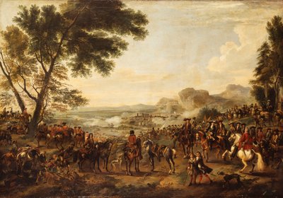 Koning Willem III en zijn troepen bereiden zich voor op een slag door Jan Wyck