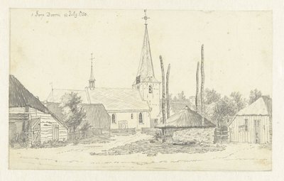 Gezicht in het dorp Doorn, met de kerk door Jan de Beijer