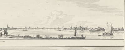 Gezicht over de Lek op de dorpen Lopik, Jaarsveld, Tienhoven, Ameide en het Huis Herlaer door Jan de Beijer