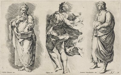 Drie ongetitelde figuren naar drie Italiaanse kunstenaars door Jan de Bisschop