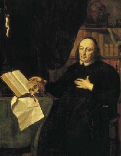 Portret van een pastoor door Jan de Bray