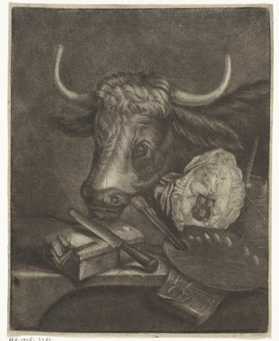 Attributen van het Sint-Lucasgilde, 1735 door Jan de Groot