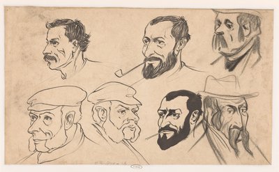 Studieblad met koppen door Jan de Waardt