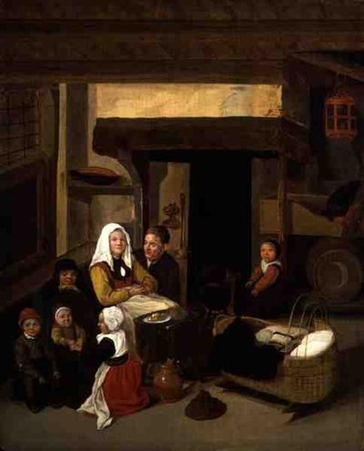 Een Familie Interieur in een Schuur door Jan or Johannes Hals