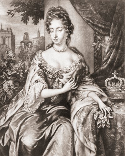 Koningin Mary II van Engeland, Schotland en Ierland door Jan or Verkolye (after) Verkolje