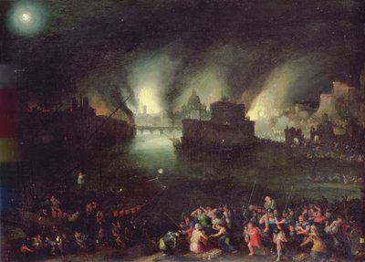 Aeneas Redt Anchises uit de Verwoesting van Troje door Jan the Elder Brueghel
