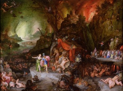 Aeneas en de Sibylle in de onderwereld door Jan the Elder Brueghel