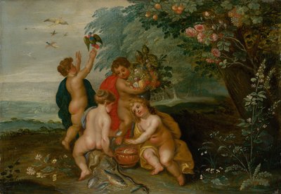 Allegorie van de Vier Elementen: Water, Lucht, Aarde en Vuur, ca. 1610 door Jan the Elder Brueghel