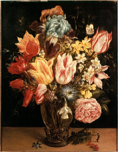 Boeket tulpen Schilderij door Jan Bruegel (of Breugel of Brueghel of Breughel) de oudere bekend als Bruegel de Fluwelen (1568-1625). 17e eeuw. Privécollectie door Jan the Elder Brueghel
